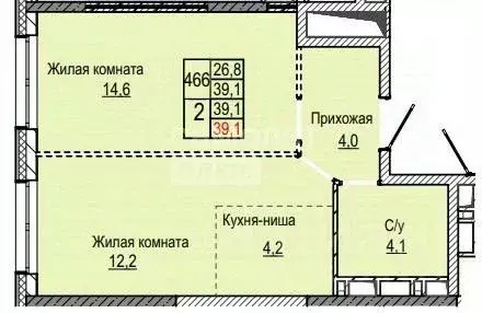 2-к кв. Московская область, Долгопрудный Гранитный мкр, Бригантина ... - Фото 1