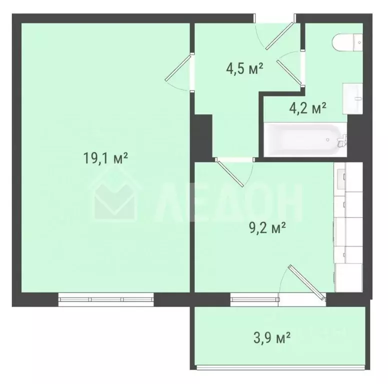 1-к кв. Омская область, Омск проезд 6-й Амурский, 16 (37.0 м) - Фото 2