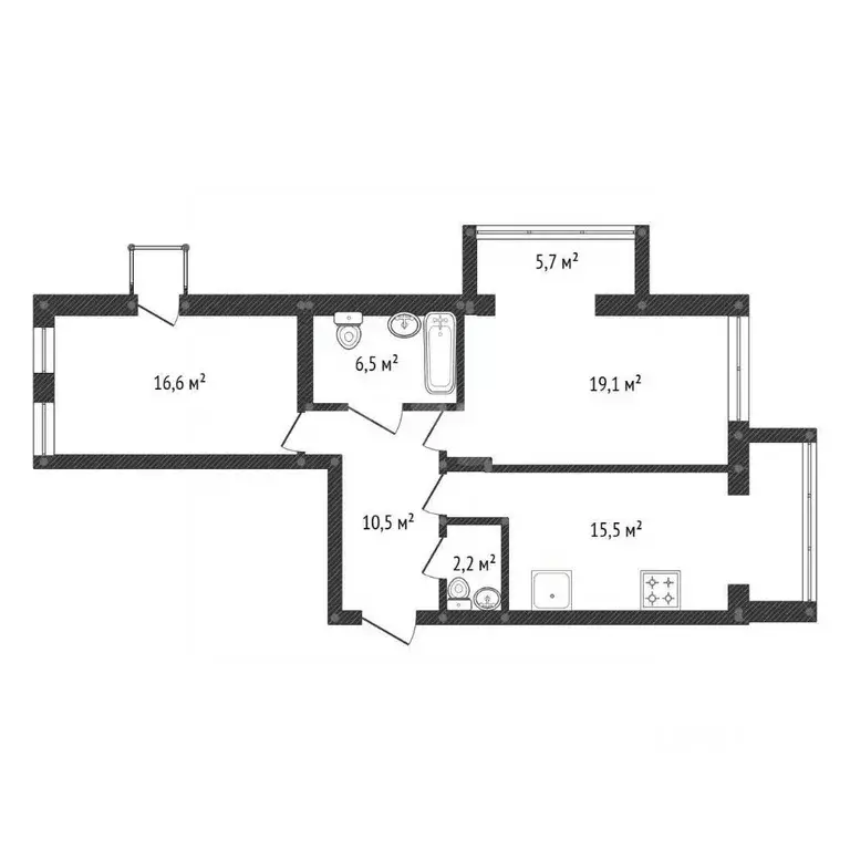 2-к кв. Башкортостан, Уфа ул. Октябрьской Революции, 19Б (81.0 м) - Фото 1