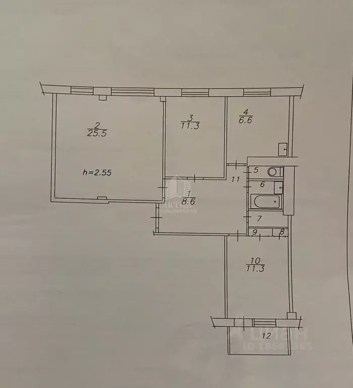 3-к кв. Красноярский край, Красноярск ул. 2-я Краснофлотская, 18 (71.0 ... - Фото 2