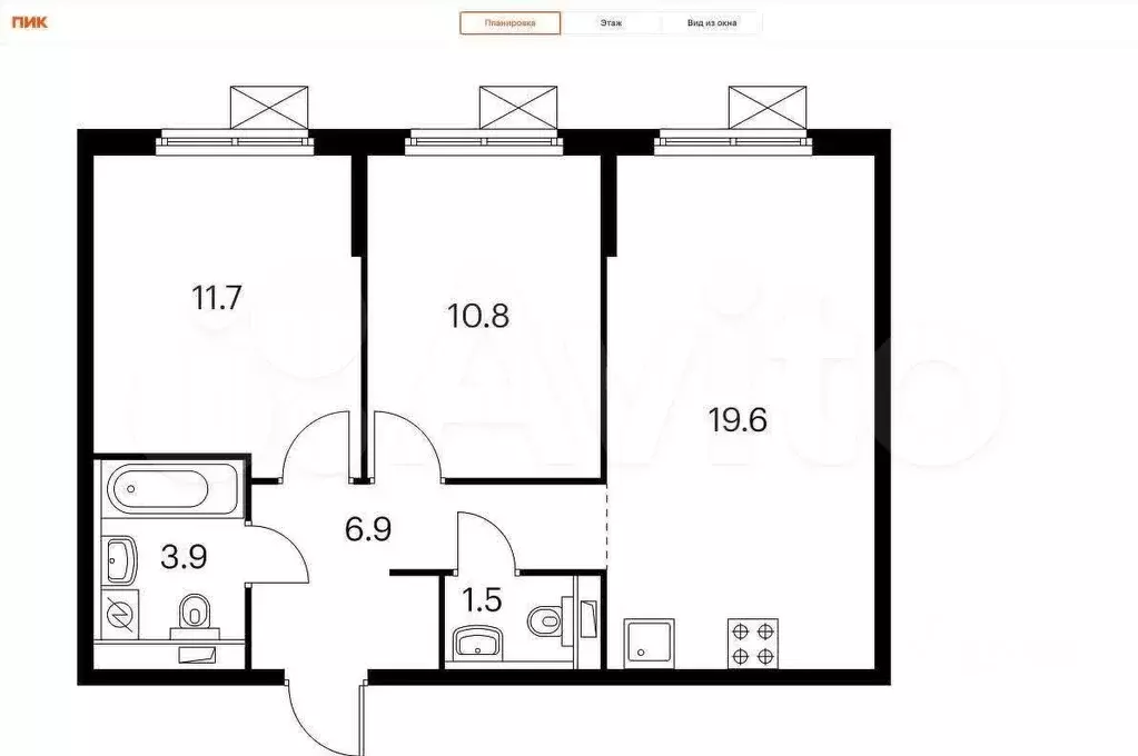 3-к. квартира, 55 м, 4/9 эт. - Фото 0