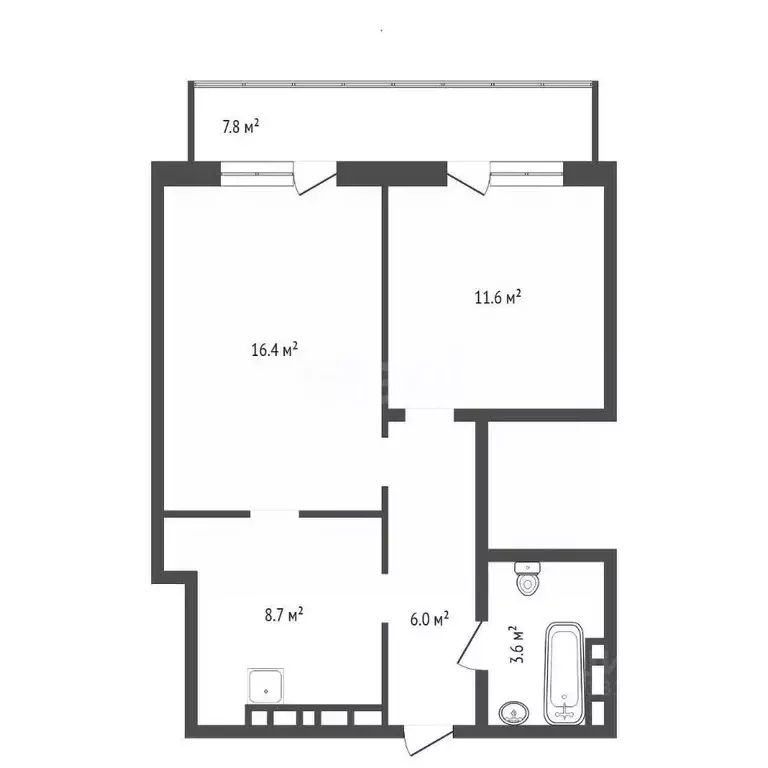 2-к кв. Красноярский край, Красноярск Лесопарковая ул., 27 (46.5 м) - Фото 2