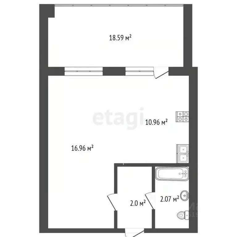 1-к кв. Саха (Якутия), Якутск ул. Короленко, 25 (37.0 м) - Фото 1
