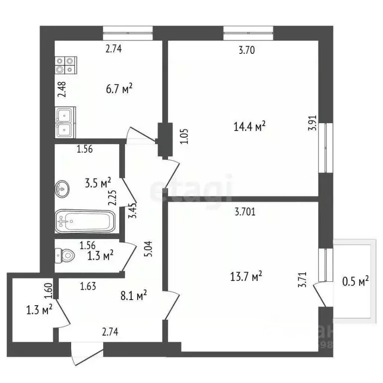 2-к кв. Марий Эл, Йошкар-Ола ул. Карла Маркса, 113 (49.0 м) - Фото 1