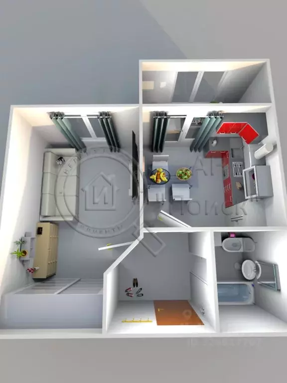 1-к кв. Курская область, Курск Серебряные Холмы жилой комплекс (39.4 ... - Фото 1