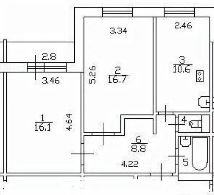 2-к кв. Санкт-Петербург ул. Щербакова, 14К2 (55.8 м) - Фото 2