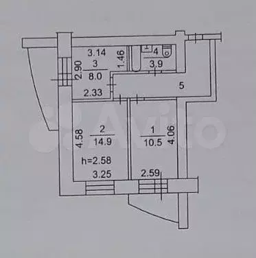 2-к. квартира, 47,1 м, 2/5 эт. - Фото 0