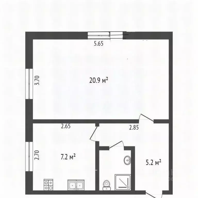 1-к кв. Севастополь ул. Героев Севастополя, 22 (36.0 м) - Фото 2