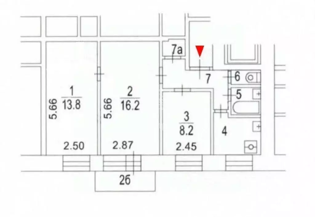 3-к кв. Москва 2-я Фрунзенская ул., 10 (52.3 м) - Фото 1