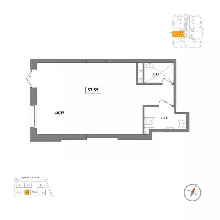Торговая площадь в Санкт-Петербург ш. Суздальское, 20к2 (58 м) - Фото 0