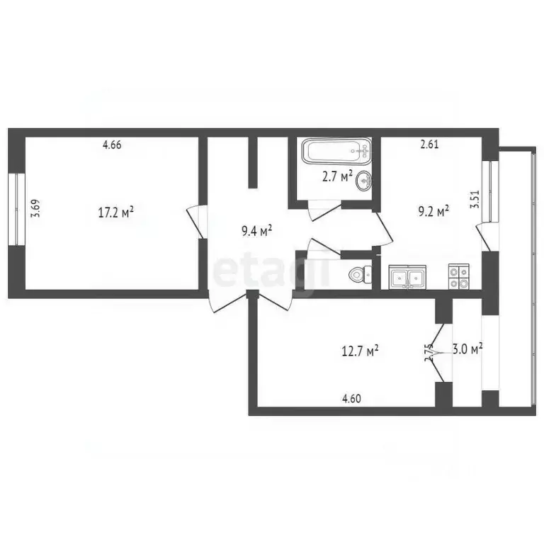 2-к кв. Севастополь ул. Горпищенко, 110к4 (55.0 м) - Фото 0
