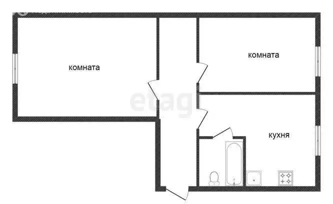 2-комнатная квартира: Черногорск, проспект Космонавтов, 44А (47 м) - Фото 1