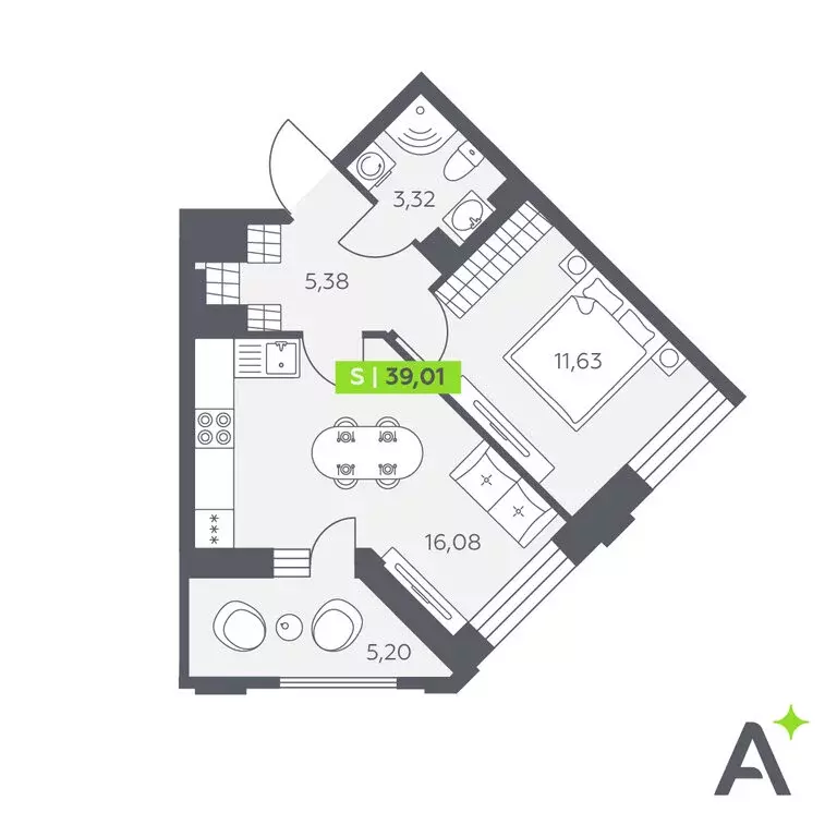 1-комнатная квартира: Заневское городское поселение, деревня ... - Фото 1