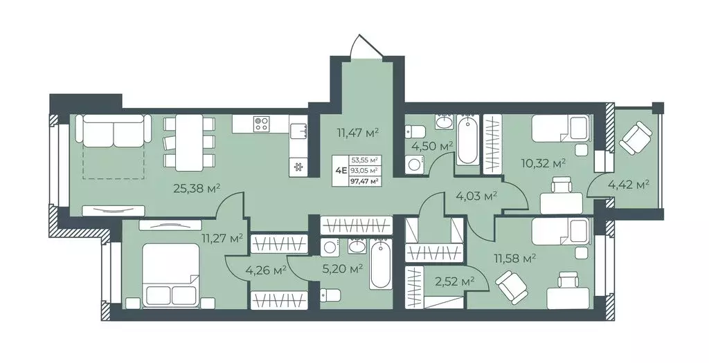 4-комнатная квартира: Павловск, улица Свободы, 25к2 (97.47 м) - Фото 1
