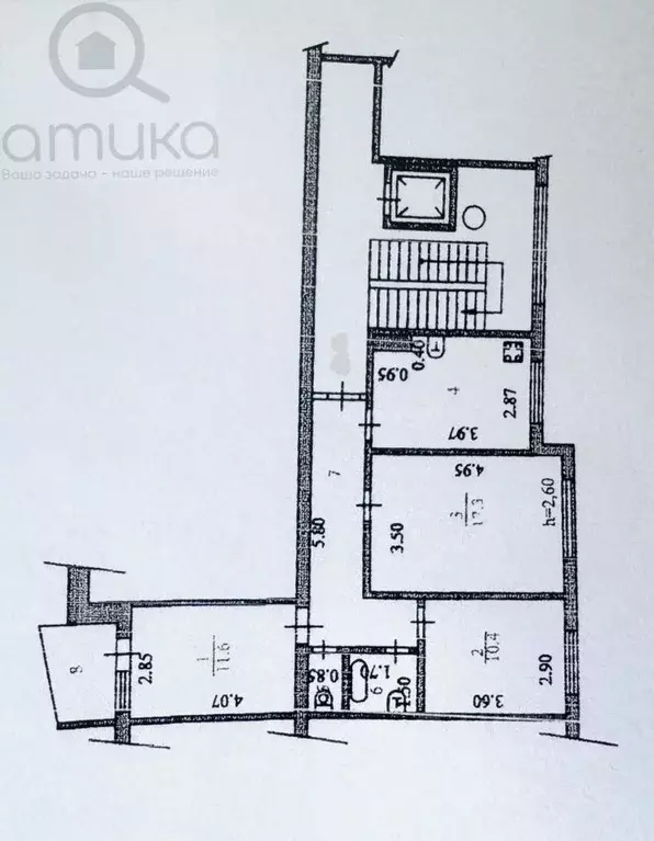 3-к кв. Пензенская область, Пенза ул. Фабричная, 9 (63.9 м) - Фото 2