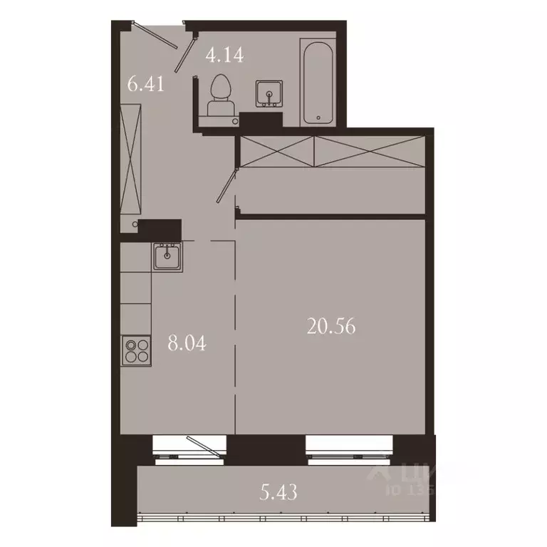 1-к кв. Иркутская область, Иркутск Советская ул., 115/1 (44.58 м) - Фото 1