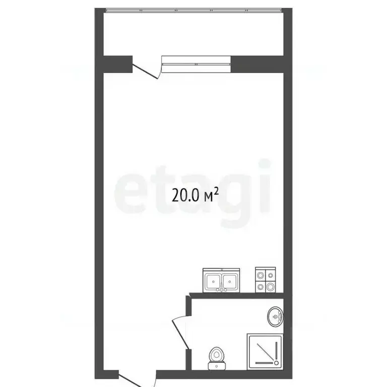 Студия Московская область, Раменское ул. Семейная, 7 (26.3 м) - Фото 2