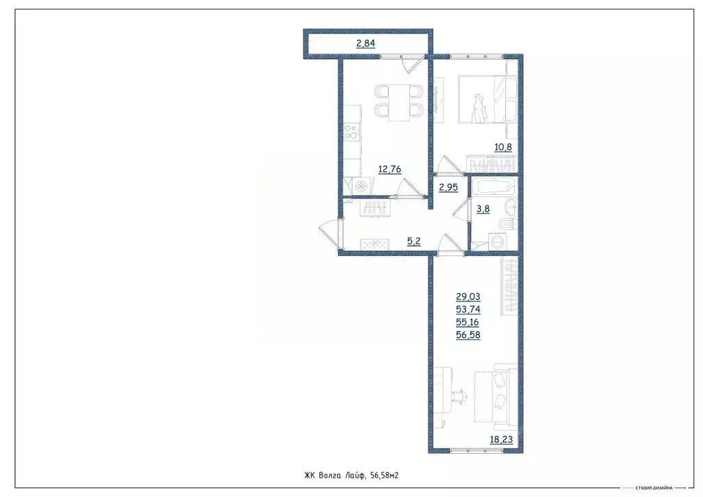 2-к кв. Тверская область, Тверь Новочеркасская ул., 49 (56.58 м) - Фото 1