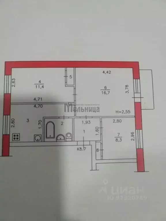 3-к кв. Волгоградская область, Волгоград ул. Землячки, 30А (53.2 м) - Фото 2