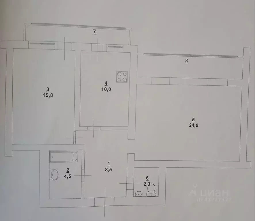 2-к кв. Саратовская область, Энгельс Пролетарская ул., 2 (66.0 м) - Фото 2