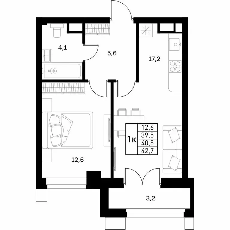 1-комнатная квартира: Нижний Новгород, улица 50-летия Победы, 23 (40.5 ... - Фото 1