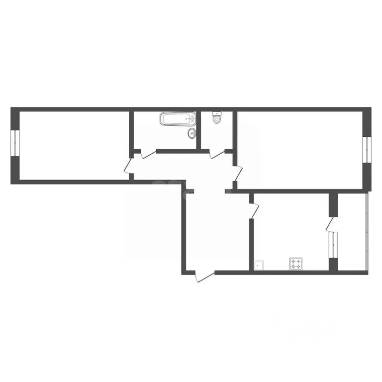 2-к кв. Амурская область, Благовещенск Октябрьская ул., 90 (57.9 м) - Фото 2
