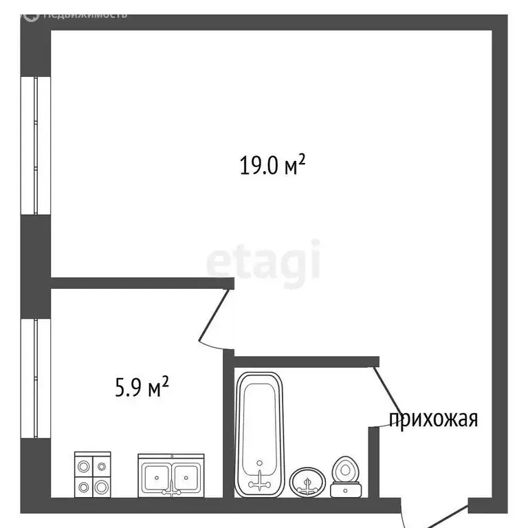 1-комнатная квартира: Саранск, проспект 50 лет Октября, 26 (29.9 м) - Фото 1