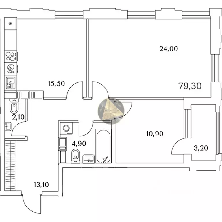 2-к кв. Санкт-Петербург Планерная ул., 99 (79.3 м) - Фото 2