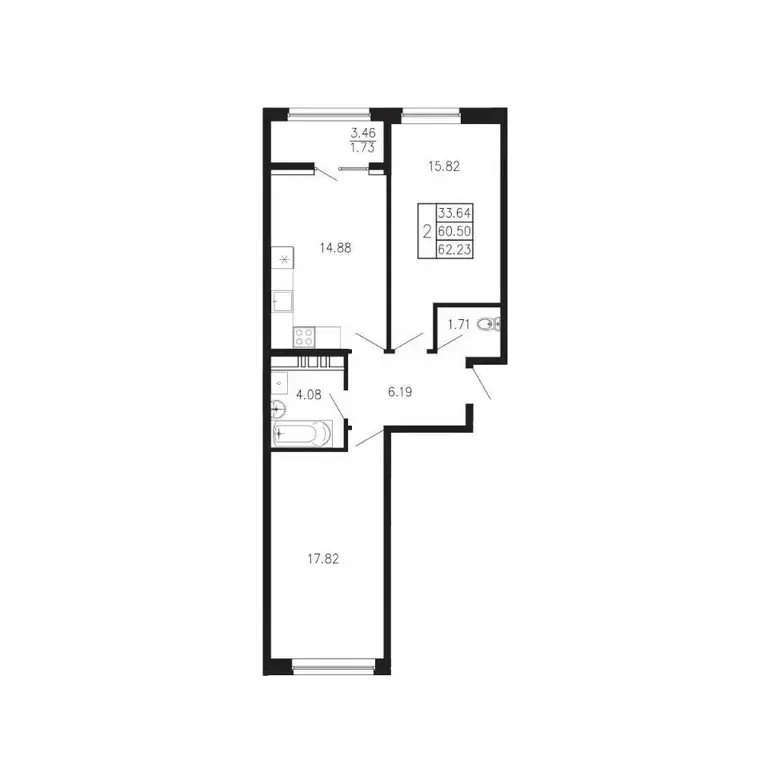 2-к кв. Крым, Феодосия муниципальный округ, Приморский пгт Просторы ... - Фото 1