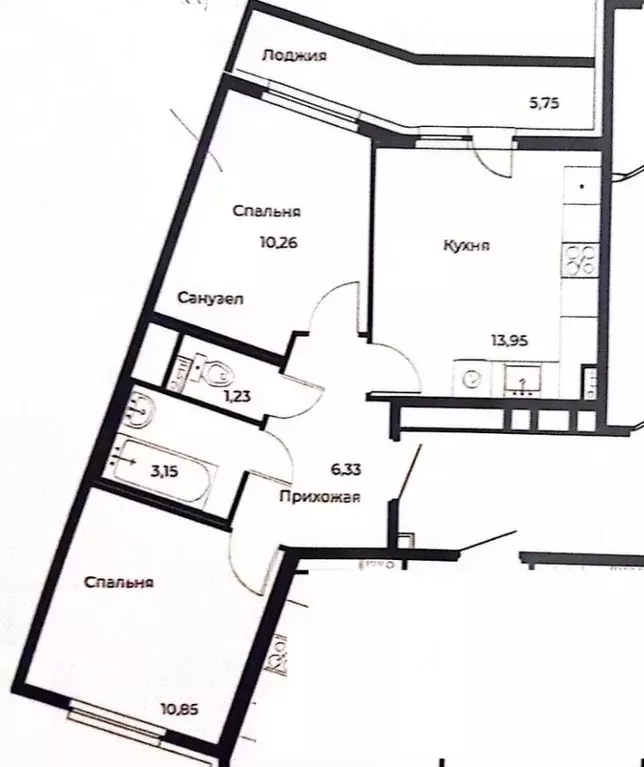 2-к кв. Ленинградская область, Всеволожский район, пос. Бугры бул. ... - Фото 1