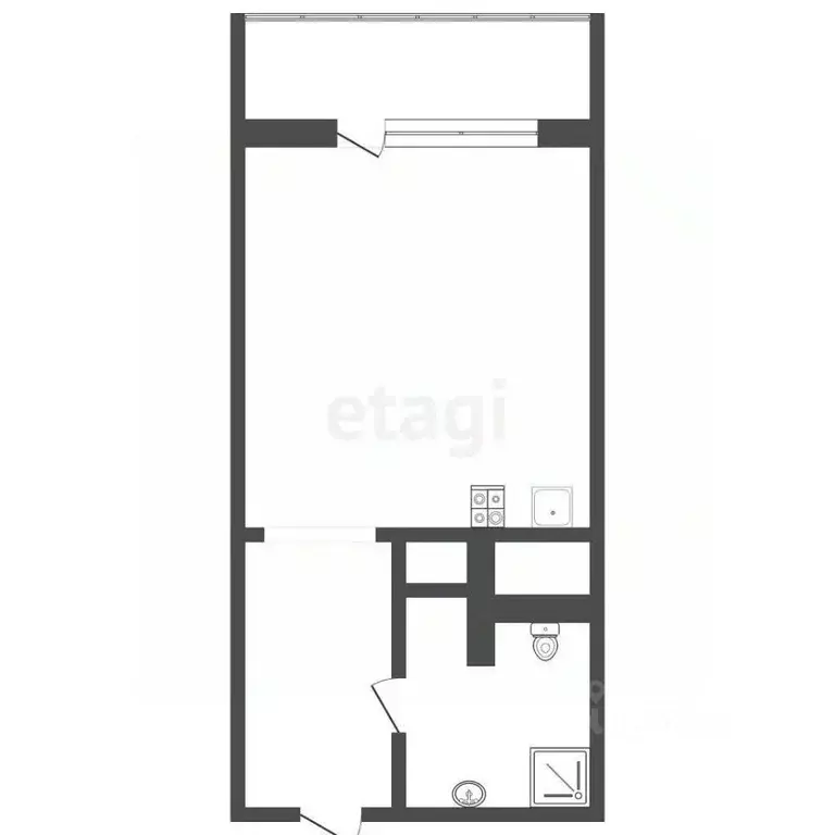 Студия Ростовская область, Ростов-на-Дону ул. Подвойского, 68 (33.0 м) - Фото 2