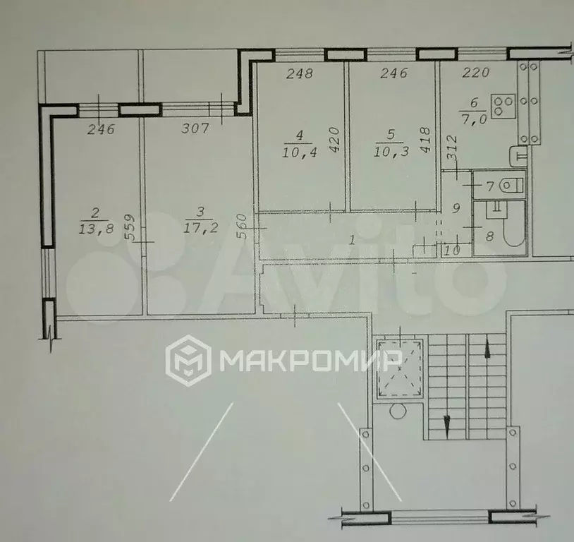 4-к. квартира, 75,4 м, 2/9 эт. - Фото 0