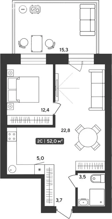 2-комнатная квартира: Октябрьский, жилой комплекс Альпийский квартал, ... - Фото 1