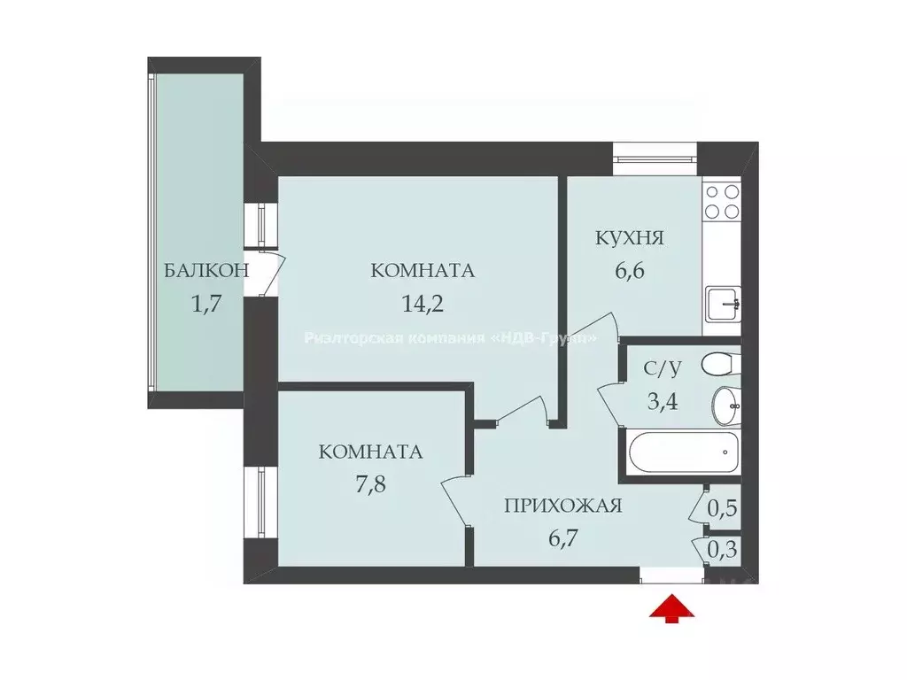 2-к кв. Хабаровский край, Хабаровск Автобусная ул., 6 (41.2 м) - Фото 1