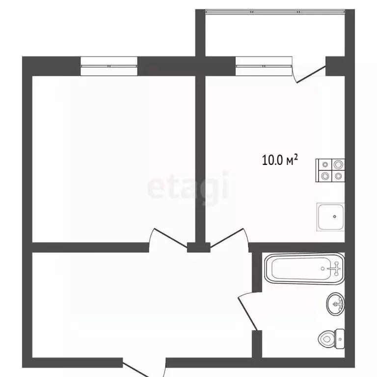 1-к кв. Тюменская область, Тюмень ул. Газовиков, 53 (32.1 м) - Фото 1