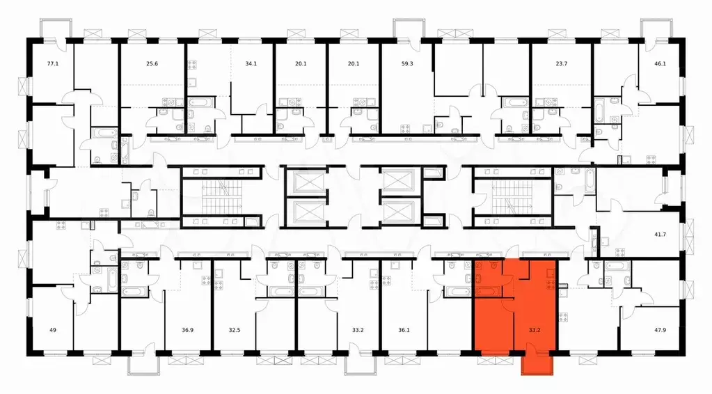 1-к. квартира, 33,2 м, 15/24 эт. - Фото 1