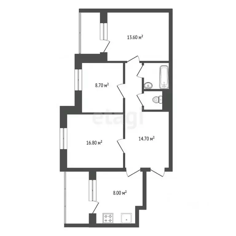 3-к кв. Красноярский край, Красноярск просп. Мира, 3 (71.0 м) - Фото 2