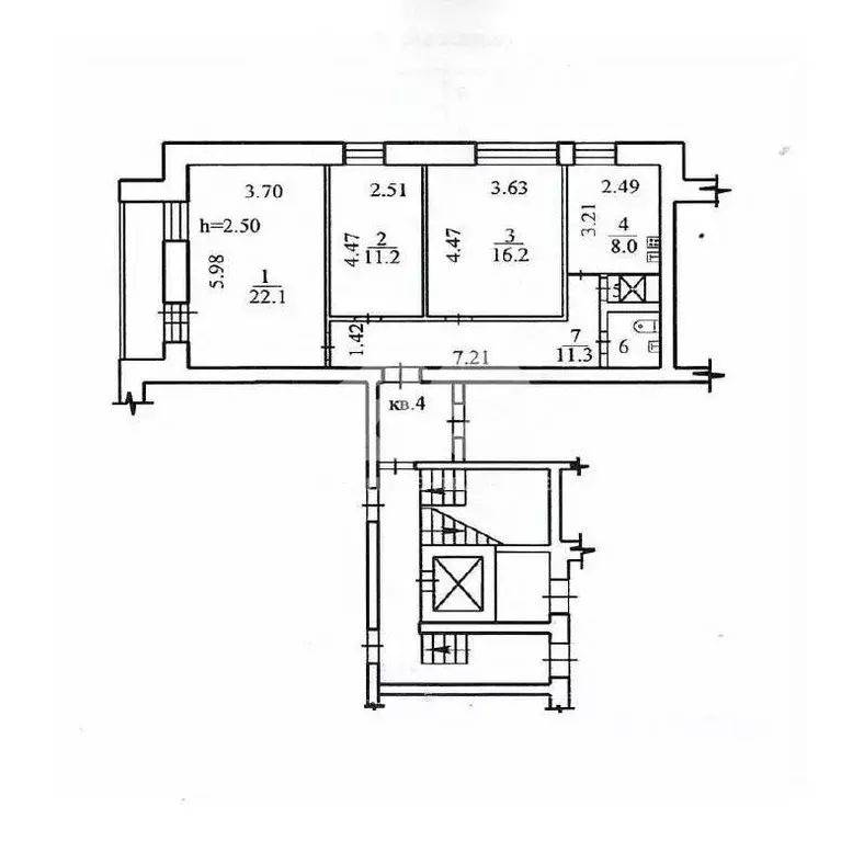 3-к кв. Новосибирская область, Новосибирск ул. Жуковского, 97 (72.0 м) - Фото 2