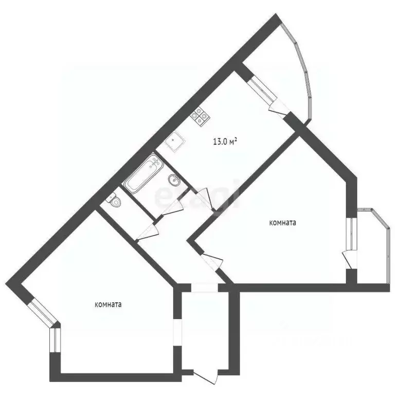 2-к кв. Тамбовская область, Тамбов ул. Чичерина, 7/1к1 (70.4 м) - Фото 2