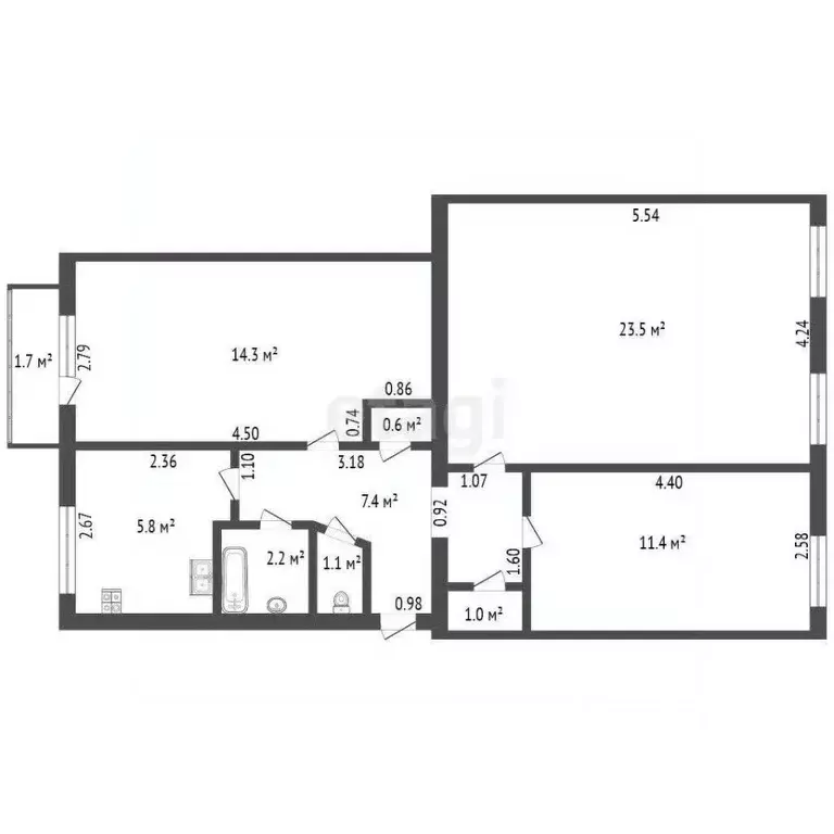 3-к кв. Санкт-Петербург, Санкт-Петербург, Пушкин Кадетский бул., 18 ... - Фото 2