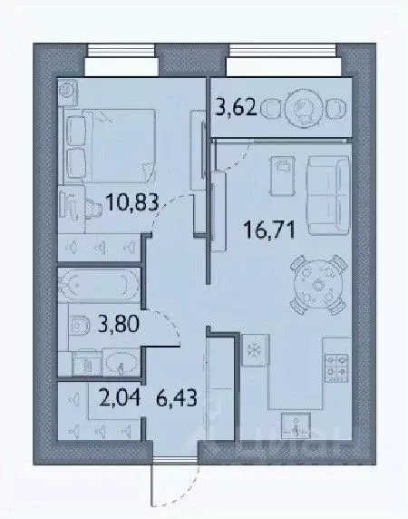1-к кв. Брянская область, Брянский район, пос. Мичуринский, ... - Фото 1