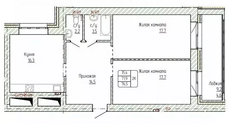 2-к кв. Алтайский край, Новоалтайск ул. Титова, 6 (76.5 м) - Фото 0