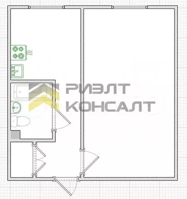 1-к. квартира, 42 м, 3/9 эт. - Фото 0