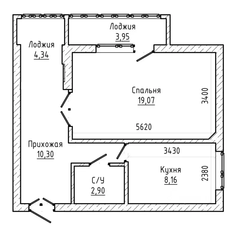 1-к кв. Кабардино-Балкария, Нальчик ул. Тарчокова (40.6 м) - Фото 2