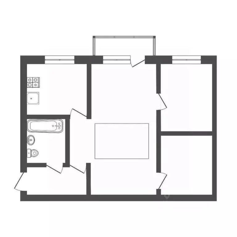 2-к кв. Тульская область, Тула ул. Кирова, 26к2 (45.1 м) - Фото 1