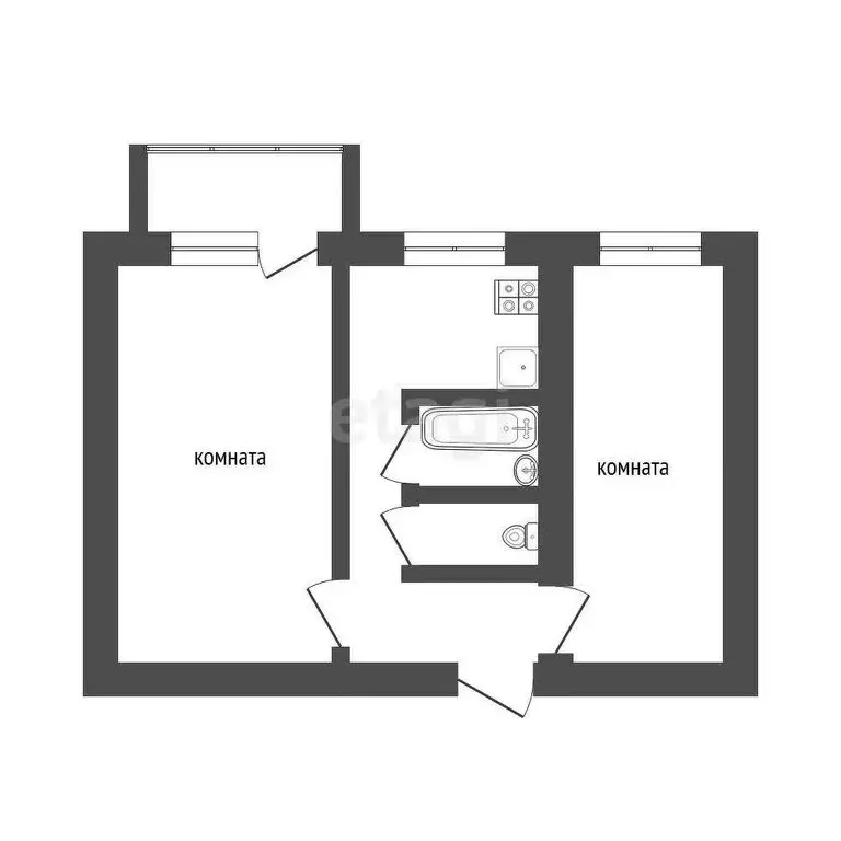 2-комнатная квартира: Улан-Удэ, улица Гагарина, 83 (48.3 м) - Фото 1