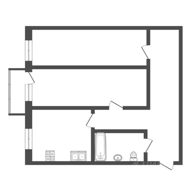 2-к кв. Тюменская область, Тюмень ул. Максима Горького, 31 (43.5 м) - Фото 2