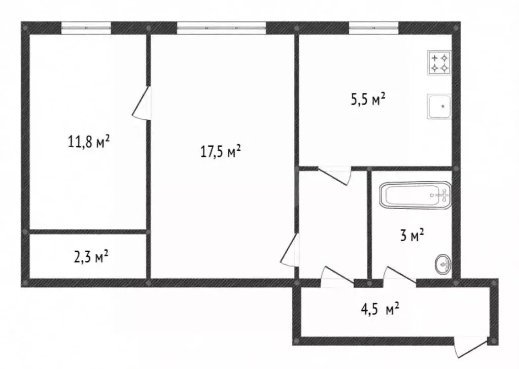 2-к кв. Ярославская область, Ярославль ул. Блюхера, 30/16 (46.2 м) - Фото 0