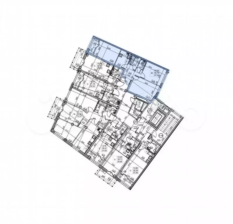 2-к. квартира, 57,9 м, 6/8 эт. - Фото 1