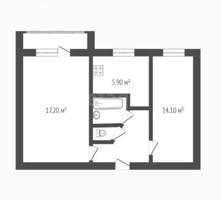 2-комнатная квартира: Борисоглебск, Северный микрорайон, 32 (46 м) - Фото 0